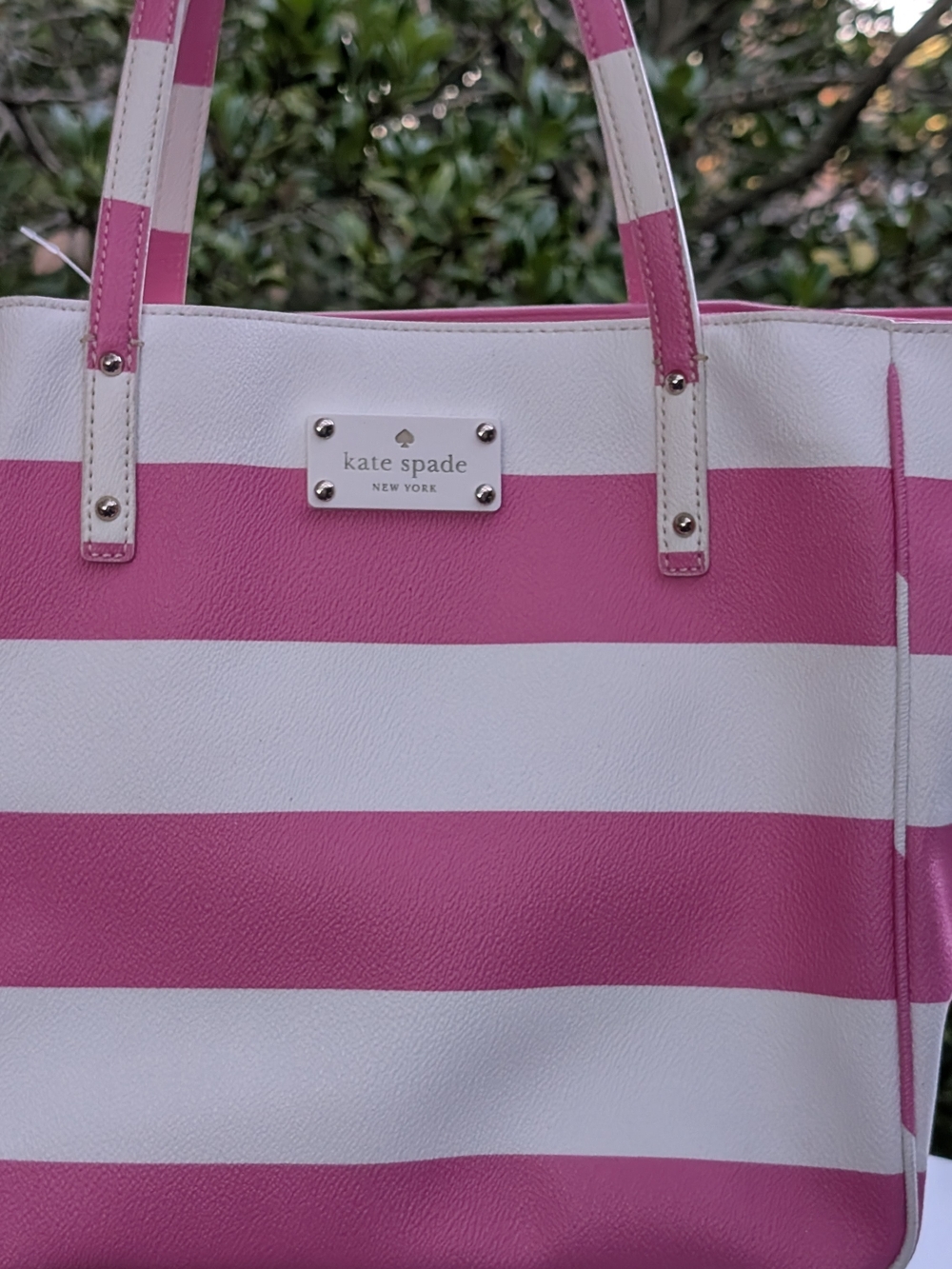 kate spade Pink & White Striped Tote Bag